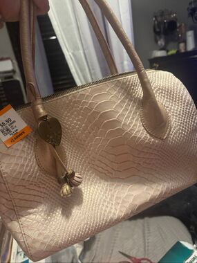 Blush pink crocodile/alligator  handbag satchel purse bag pocketbook